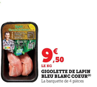 Super U Gigolette De Lapin Bleu Blanc Coeur offre