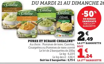 Super U Puree Et Ecras Crealine offre
