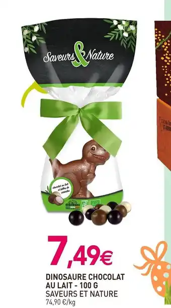 naturéO Dinosaure chocolat au lait saveurs et nature offre