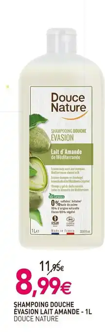 naturéO Shampoing douche evasion lait amande 1L offre