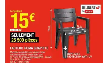 Brico Dépôt Fauteuil Roma Graphite offre