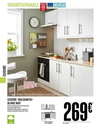 Brico Dépôt Cuisine Balsamita Blanc Mat offre