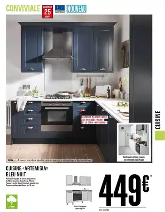 Brico Dépôt Cuisine Artemisia Bleu Nuit offre