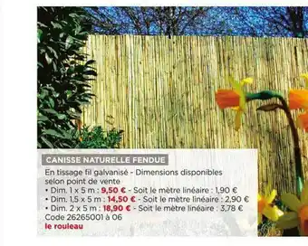Bricomarché Canisse Naturelle Fendue offre