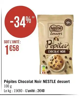 Pepites chocolat noir nestle dessert