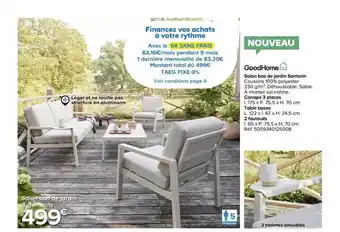 Castorama Goodhome Salon Bas De Jardin Santorin offre