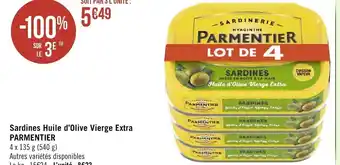 Sardines huile d'olive vierge extra parmentier