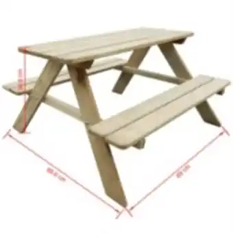 E.Leclerc Brico Vidaxl table de pique-nique pour enfants 89 x 89,6 x 50,8 cm pinède offre