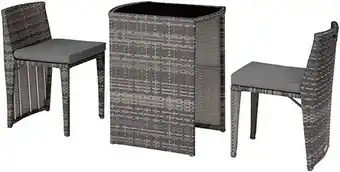 Amazon Tectake salon de jardin extérieur 2 places en résine tressée mobilier de jardin ensemble table et chaises de jardin – dive... offre