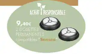 E.Leclerc 2 Dosettes Permanentes Compatibles Senseo offre