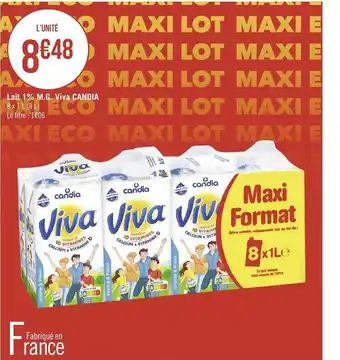 Géant Casino Lait 1% M.G viva candia offre