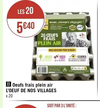 Géant Casino Oeufs frais plein air l'Oeuf de nos villages offre