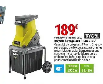 Broyeur de vegetaux rsh2545b