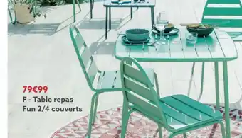 Table repas fun 2/4 couverts