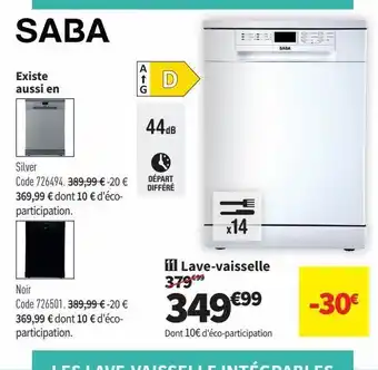 Conforama Lave-vaisselle saba offre