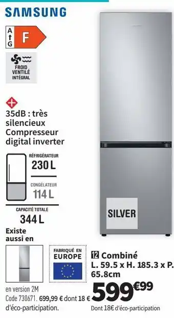 Conforama Réfrigérateur combiné samsung offre