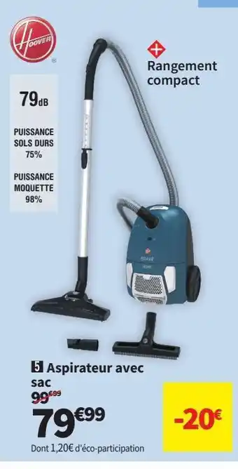 Conforama Aspirateur avec sac hoover offre