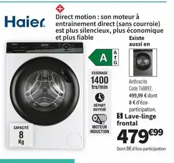 Conforama Lave-linge haier offre
