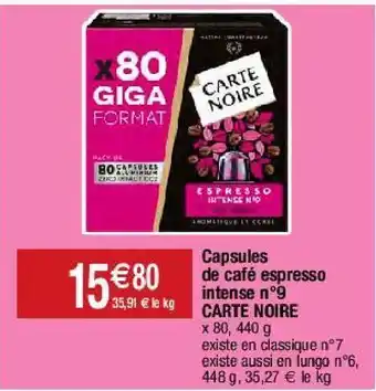 Capsules de café carte noire
