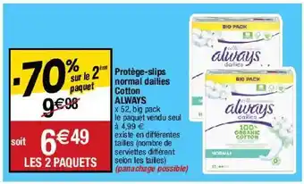 Migros Protège-slips always offre