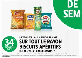 Intermarché Contact Biscuits Apéritifs Bouton D'or, Belin, Vico offre