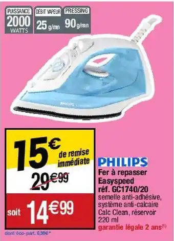 Migros Fer à repasser philips offre