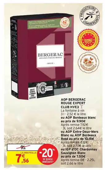 Intermarché Contact Aop Bergerac Rouge Expert Club Hve3 offre