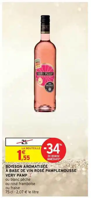 Intermarché Contact Boisson Aromatisée à Base De Vin Rosé Pamplemousse Very Pamp offre