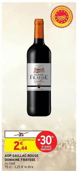 Intermarché Hyper Aop Gaillac Rouge Domaine Fraysse offre