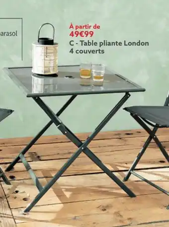 Gifi Table pliante london 4 couverts offre