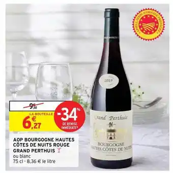 Intermarché Hyper Aop Bourgogne Hautes Côtes De Nuits Rouge Grand Perthuis offre