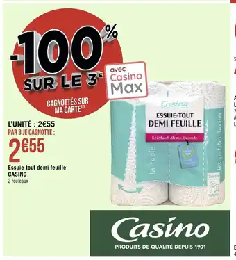 Géant Casino Essuie-Tout Demi-Feuillle Casino offre