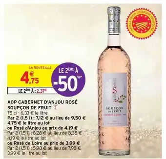 Intermarché Hyper Aop Cabernet D'anjou Rosé Soupçon De Fruit offre