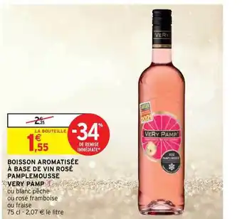 Intermarché Hyper Boisson Aromatisée à Base De Vin Rosé Pamplemousse Very Pamp offre