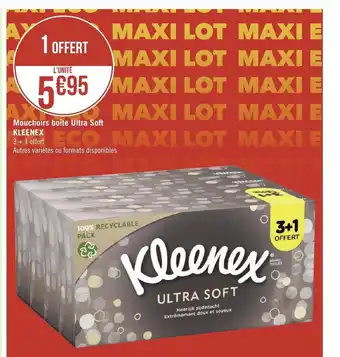 Géant Casino Mouchoirs Boite Ultra Soft Kleenex offre