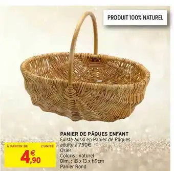 Intermarché Hyper Panier De Pâques Enfant offre