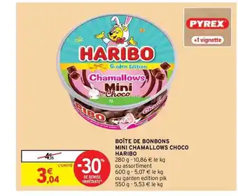 Intermarché Hyper Boîte De Bonbons Mini Chamallows Choco Haribo offre