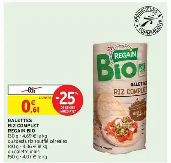 Intermarché Hyper Galettes Riz Complet Regain Bio offre
