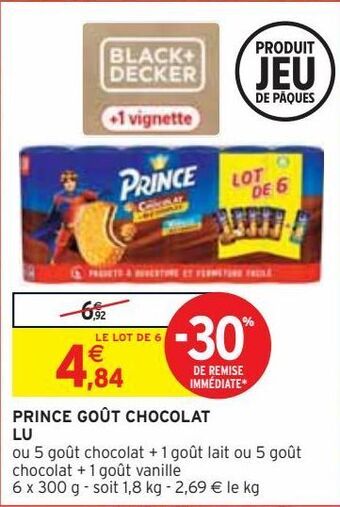 Intermarché Prince goût chocolat lu offre
