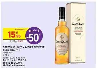 Intermarché Hyper Scotch Whisky Major's Reserve Glen Grant offre