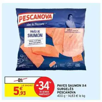 Intermarché Hyper Pavés Saumon X4 Surgelés Pescanova offre