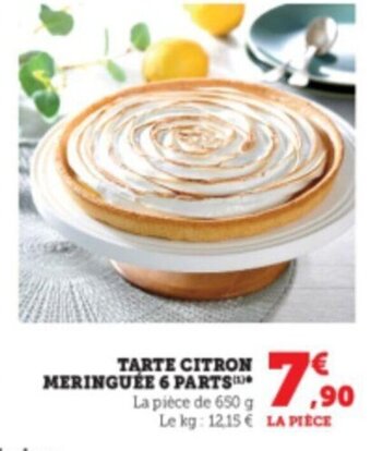 Super U Tarte citron meringuée 6 parts offre