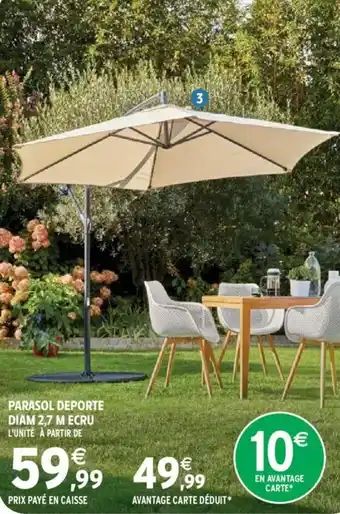 Intermarché Parasol deporte diam 2,7 m ecru offre