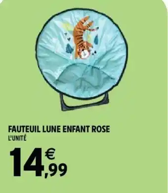 Intermarché Fauteuil lune enfant rose offre
