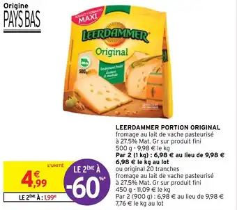 Intermarché Leerdammer portion original offre