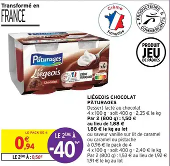 Liégeois chocolat pâturages