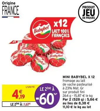 Intermarché Mini babybel X 12 offre