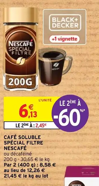 Intermarché Café soluble spécial filtre nescafé offre