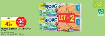Intermarché Fourrés chocolat lait noisettes BJORG offre