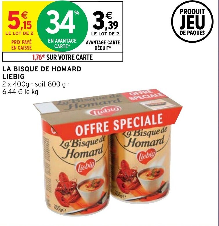 Promo La bisque de homard liebig chez Intermarché
